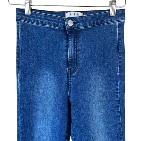 Blank Paige Stretchy High Rise Raw Hem Flare Jeans - Picture 5 of 12